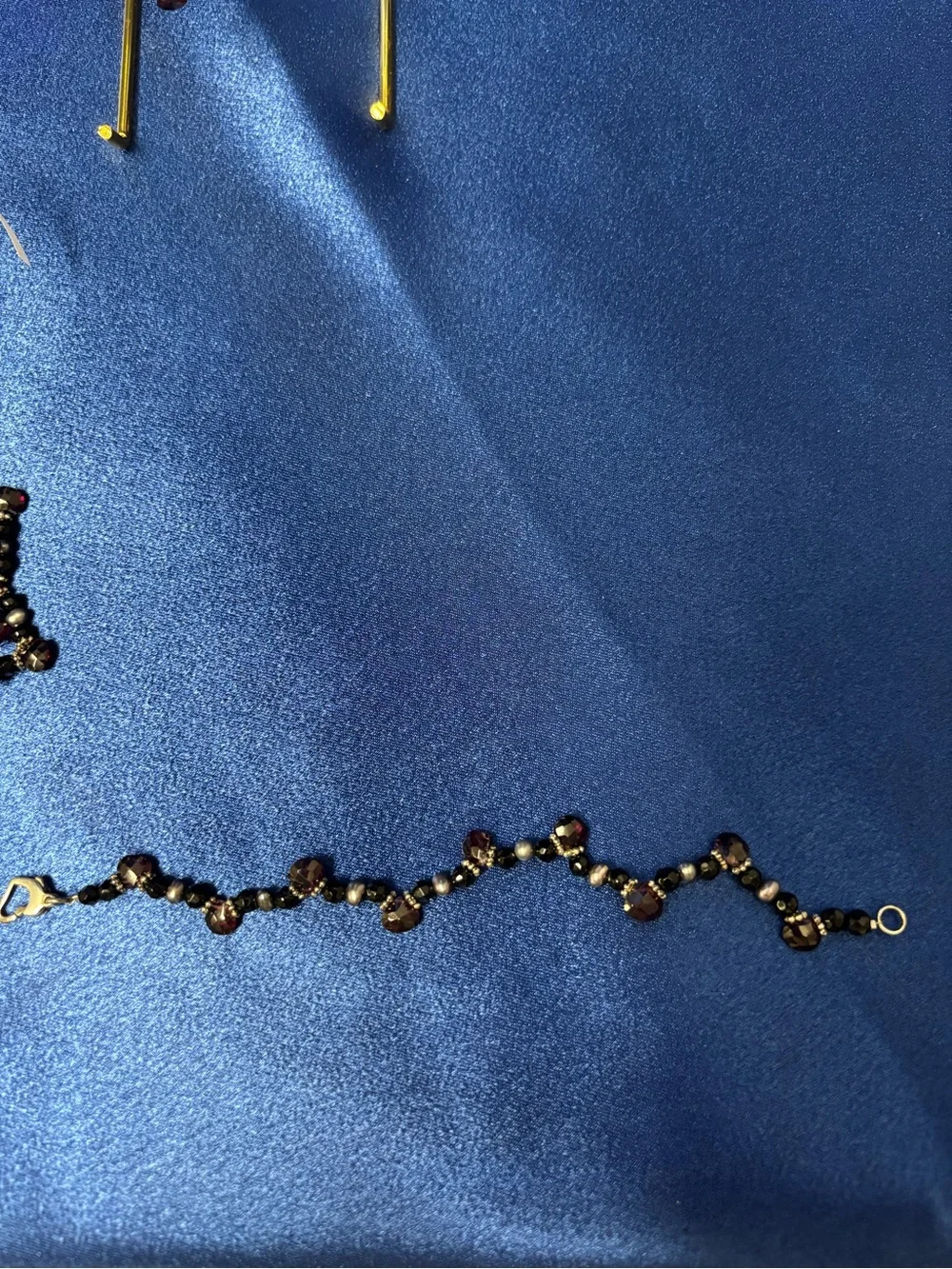 10 Party Favors for little girls aged 6-11 Plum and Black Beaded Bracelets.